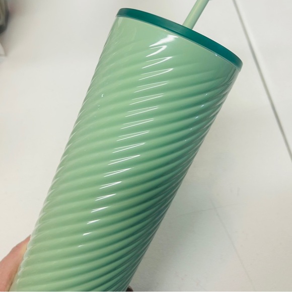 Starbucks Mint Green Swirl Cup Stainless Steel Cold Tumbler 24oz Insulated New - Picture 15 of 15